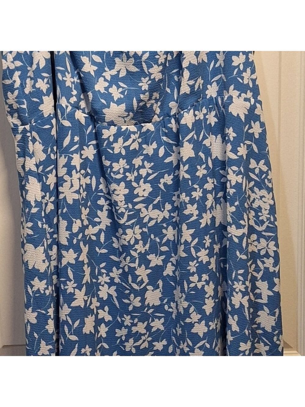 Sandra Darren Blue White Sun Dress Size 1X - Picture 5 of 10